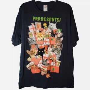 Christmas Crazy Cat Lady Tshirt Tee Adult XL Cats Gift Presents Novelty Print